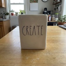 Rae Dunn CREATE Ceramic Pencil Holder, Desk Organizer, LL Artisan