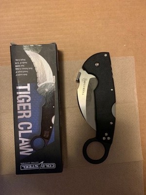 Cold Steel 22KFS Tiger Claw Tri-ad Lock Knife Serrated Edge Blade S35VNNew