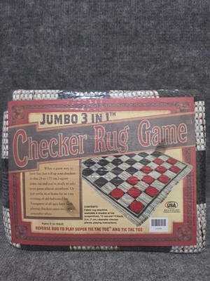 Jumbo 3 in 1 Checker Rug Game