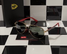Occhiali da sole Ray-Ban RB8313-M F008/71 Ferrari oro verde aviatore spedizione oggi