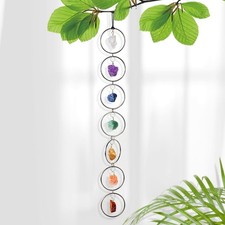 7 Chakra Wall Hanging Decor - Natural Raw Crystal Gemstone for Healing, Chakr...