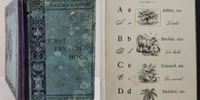 1909 antique FIRST FRENCH BOOK language study ALPHABET ILLUSTRATED CHILDREN