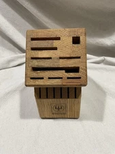 WÜSTHOF 15 Slot Acacia Knife Block GUC: 8”Hx10”Lx5”W