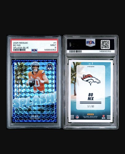 Bo Nix [Mosaic Blue] #1 2025 Panini Mosaic Splash card