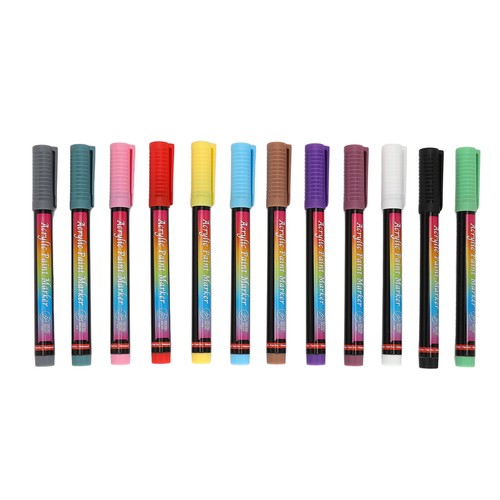 12x Nail Polish Pens Multiple Colors High Elasticity Soft Head DIY Nail Art Graf - Picture 4 of 22