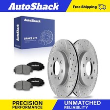 Front Drilled Slotted Brake Rotors Premium Ceramic Pads for Honda Insight