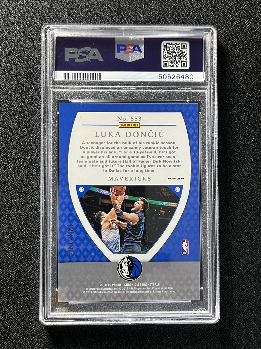 2018-19 Chronicles Luka Doncic #553 Red Crusade Rookie RC /149 PSA 10 GEM MT view 2