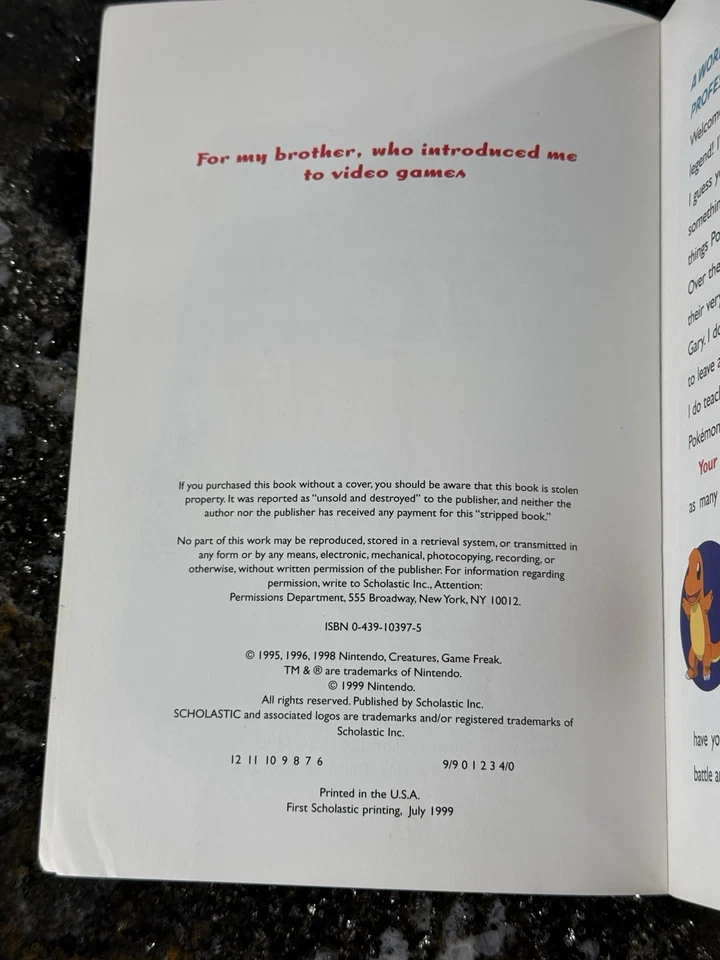 The Official Pokémon Handbook 1999 1st Edition Scholastic Nintendo Vintage NICE! - Image 2 of 4