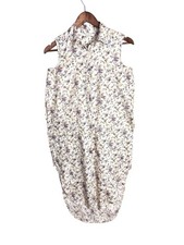 Mes Demoiselles SilkFloral Long Side Slit Shirt Paris Boho 34 Regency Bridgerton
