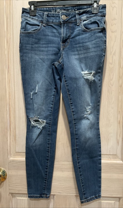 M Jeans By Maurices Women's Mid Rise Blue Stretch Denim Jeans XS Short Pre-Owned