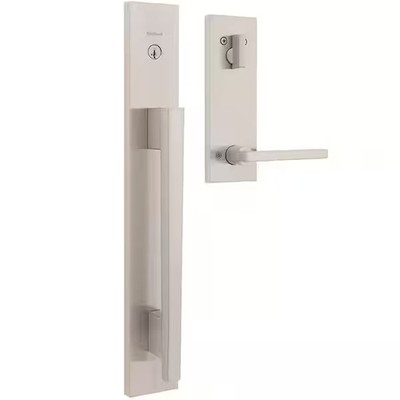 Caerus Satin Nickel Single Cylinder Keyed Entry Door Handleset Featuring Kwik Sl