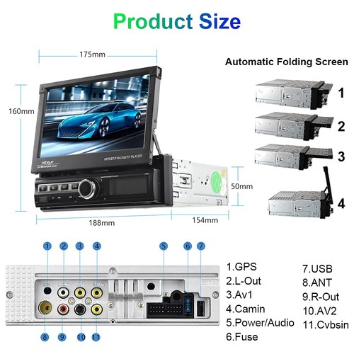Single Din Touchscreen Car Stereo 7 Inch Touch Screen Car Radio, Automatic Fl... - Picture 2 of 8