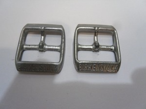 LOT OF 2 AUTHENTIC BIRKENSTOCK SILVER METAL BUCKLES REPLACEMENT 2.5 cm - 1"