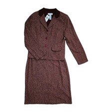 NWT Sag Harbor Skirt Suit Burgundy Size 12