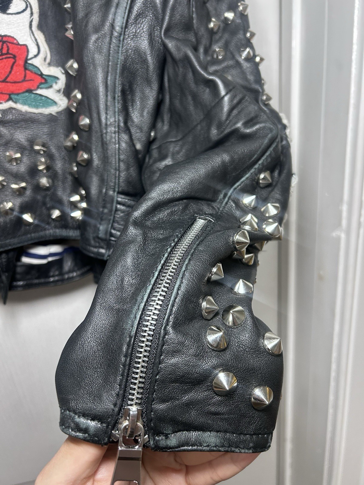 Zara Real Leather Studded Patchwork Jacket - image 5