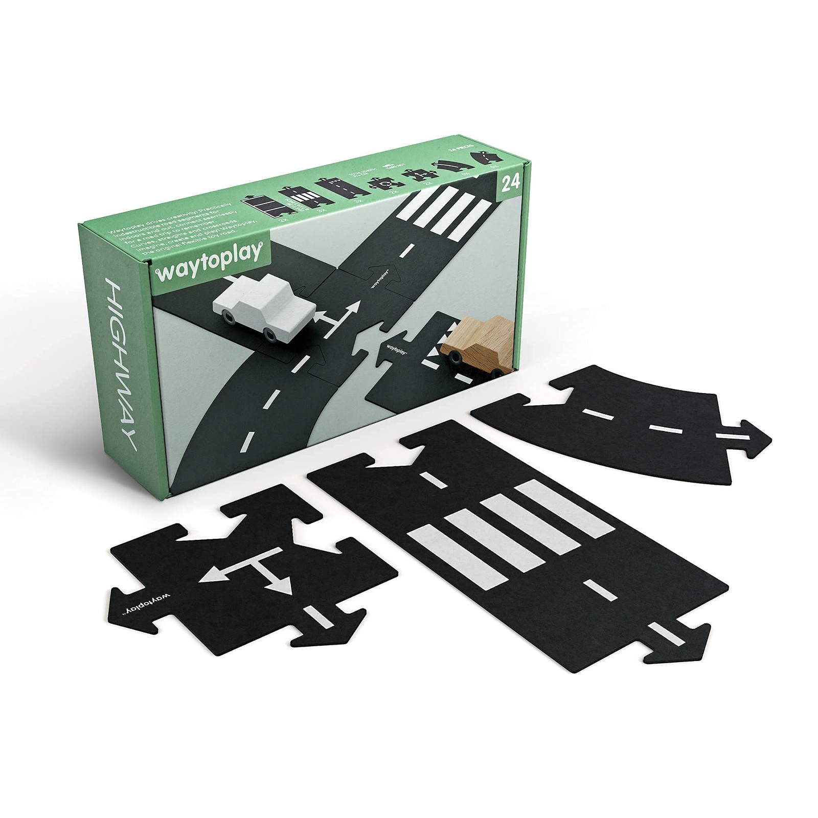 Waytoplay Highway, The original Flexible toyroad, 24 Pieces, 376CM, produced in