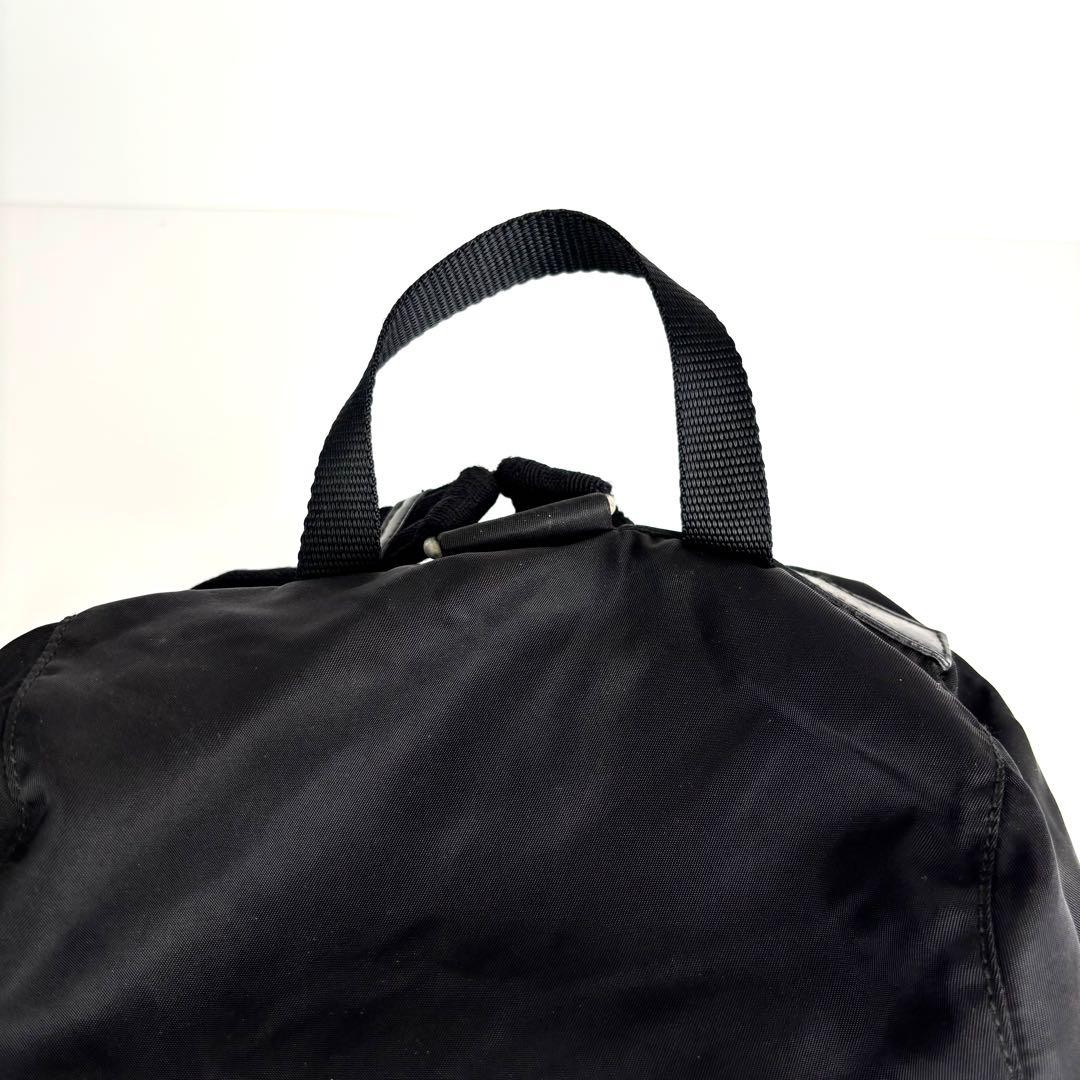 PRADA Backpack Triangle Logo Drawstring Nylon Bla… - image 11