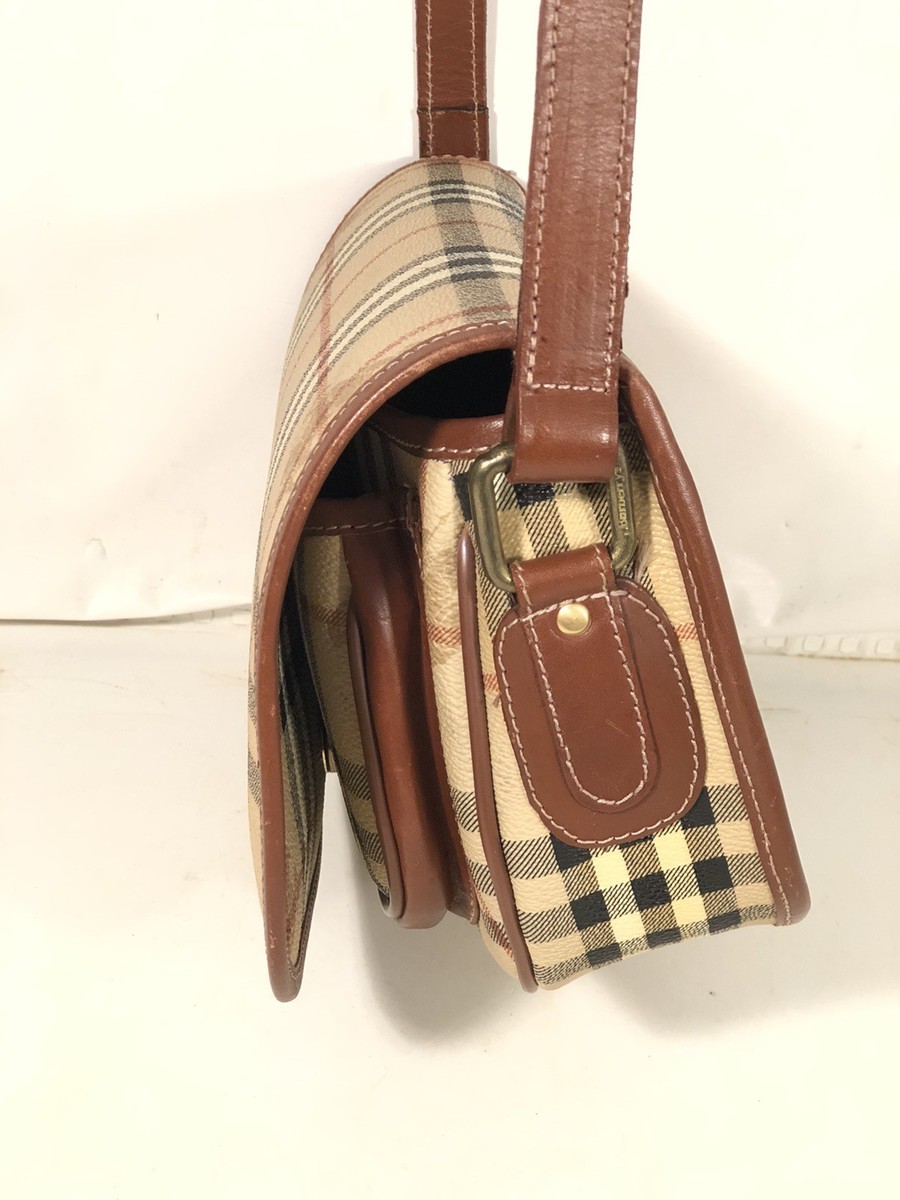 Burberry Nova Check Shadow Horse Crossbody Shoulder Bag PVC