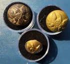 2 Civil War Eagle Coat Buttons & 1 Eagle Vest Button