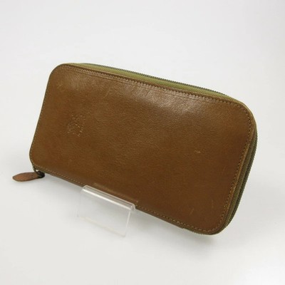 Preowned IL Bisonte Long Zip-Around Wallet Genuine Leather 5452300640