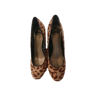 Fergalicious by Fergie Utopia Leopard Print Black Shoes Pumps Heels Sz 10M