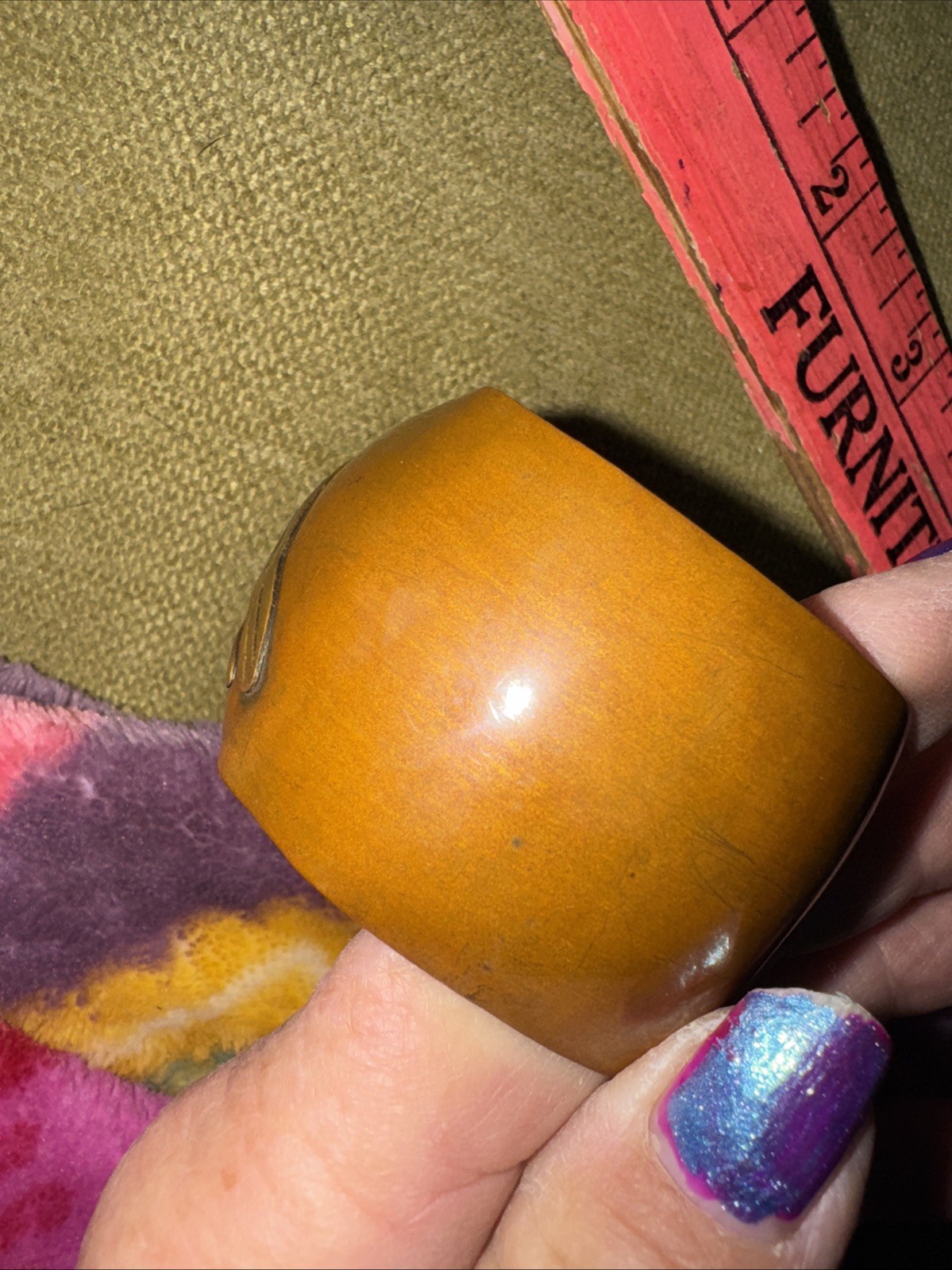 VTG Native American  Wide Solid Copper Cuff Brace… - image 16