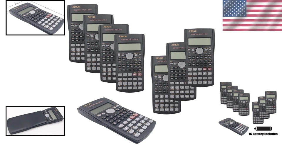 8-Pack Engineering Scientific Calculator: 2-Line Display & Batteries Included - Image 2 of 4