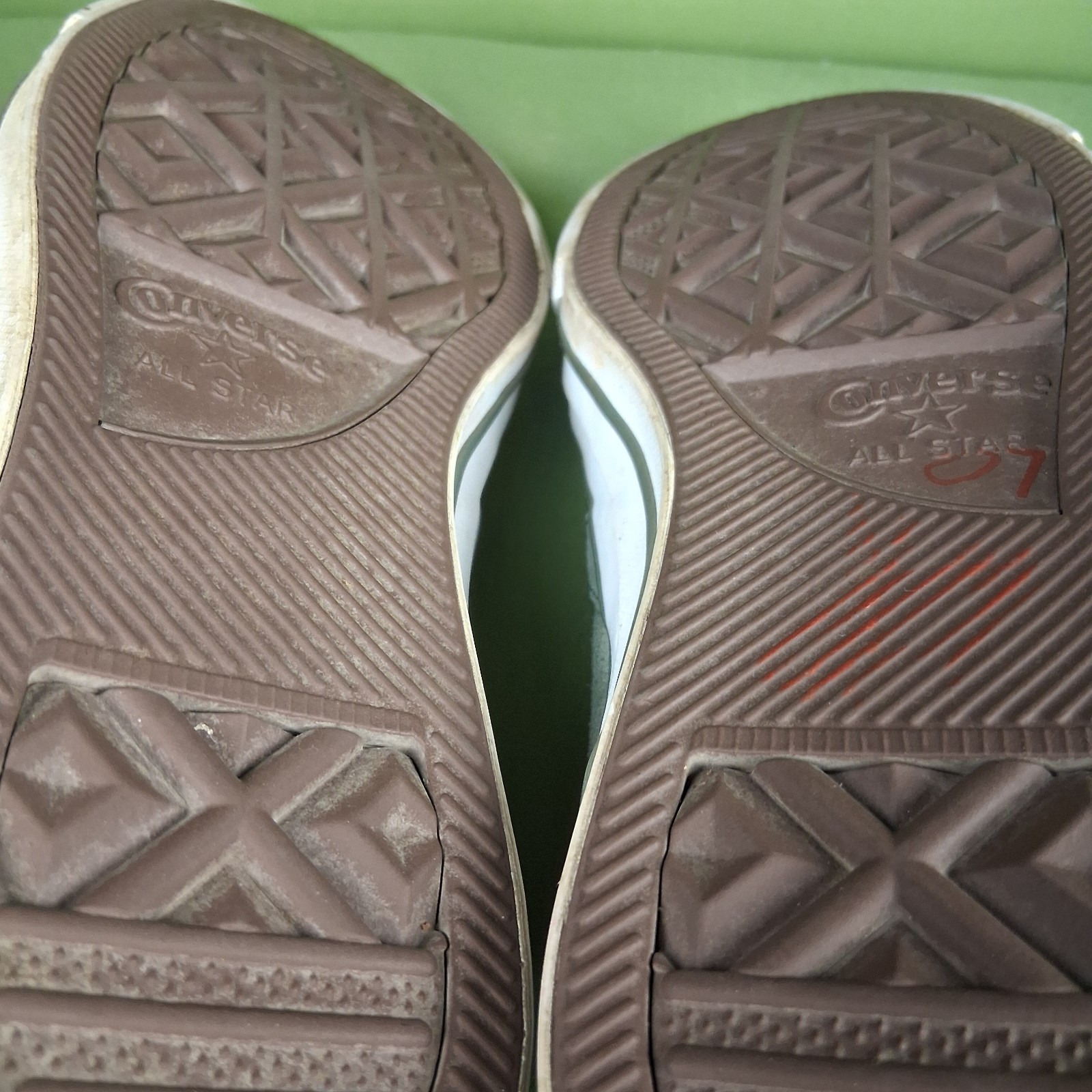 Converse All Star Player Low Green Suede Sneakers Olive Men’s 8 Women's 9.5 EUC thumbnail 8