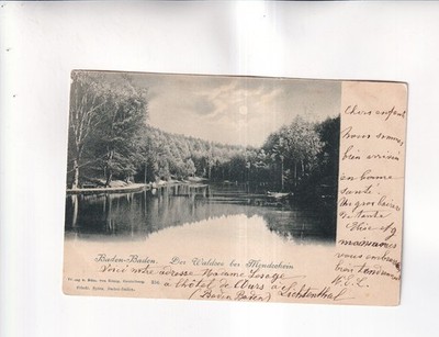 F5253) Postcard, BADEN BADEN - The Forest Lake by MOONLIGHT 1898