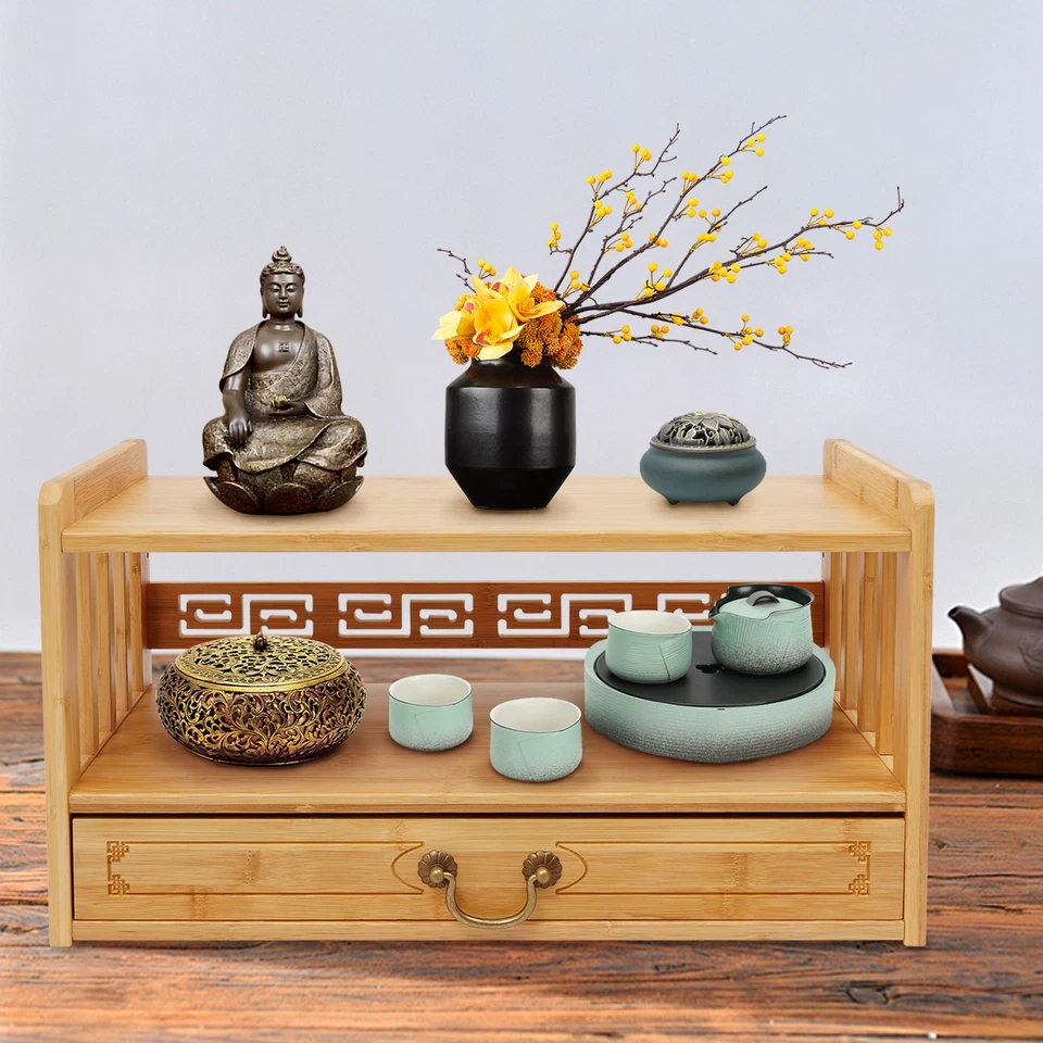 Altar Table with Drawer,Puja Table for Home,Perfect Used for Meditation, Prayers - Image 2 of 4