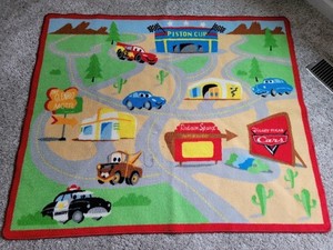 DISNEY PIXAR CARS PLAY MAT LIGHTNING MCQUEEN MATER RUG BIG LARGE HEAVY DUTY