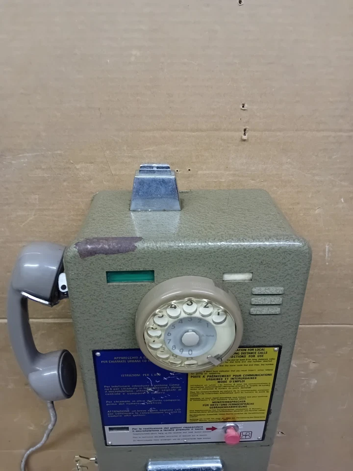 Telefono Pubblico A Gettoni U+i Sip Corazzato Anni 70 Cabina Telefonica - Immagine 2 di 4