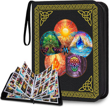 MTG Binder, 9 Pocket Trading Card Binder Holds 900 Cards, Faux Leather Cover/Qua