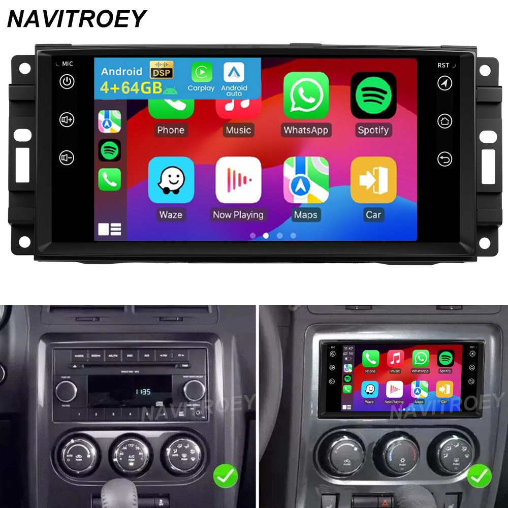 For 2008-2014 Dodge Challenger 7" Android 15 Carplay Car Stereo Radio GPS 4+64GB