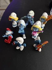 Box of Smurfs PVC Toys 2011 Made for McDonalds 10 Figures With Their Names