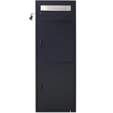 USBlack Outdoor Freestanding Large Parcel Mail Drop Box Garden Statues With Lock