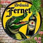Vintage German Beer Bottle & Alligator Tin Metal Signs 8x8 Wall Decor - Retro B