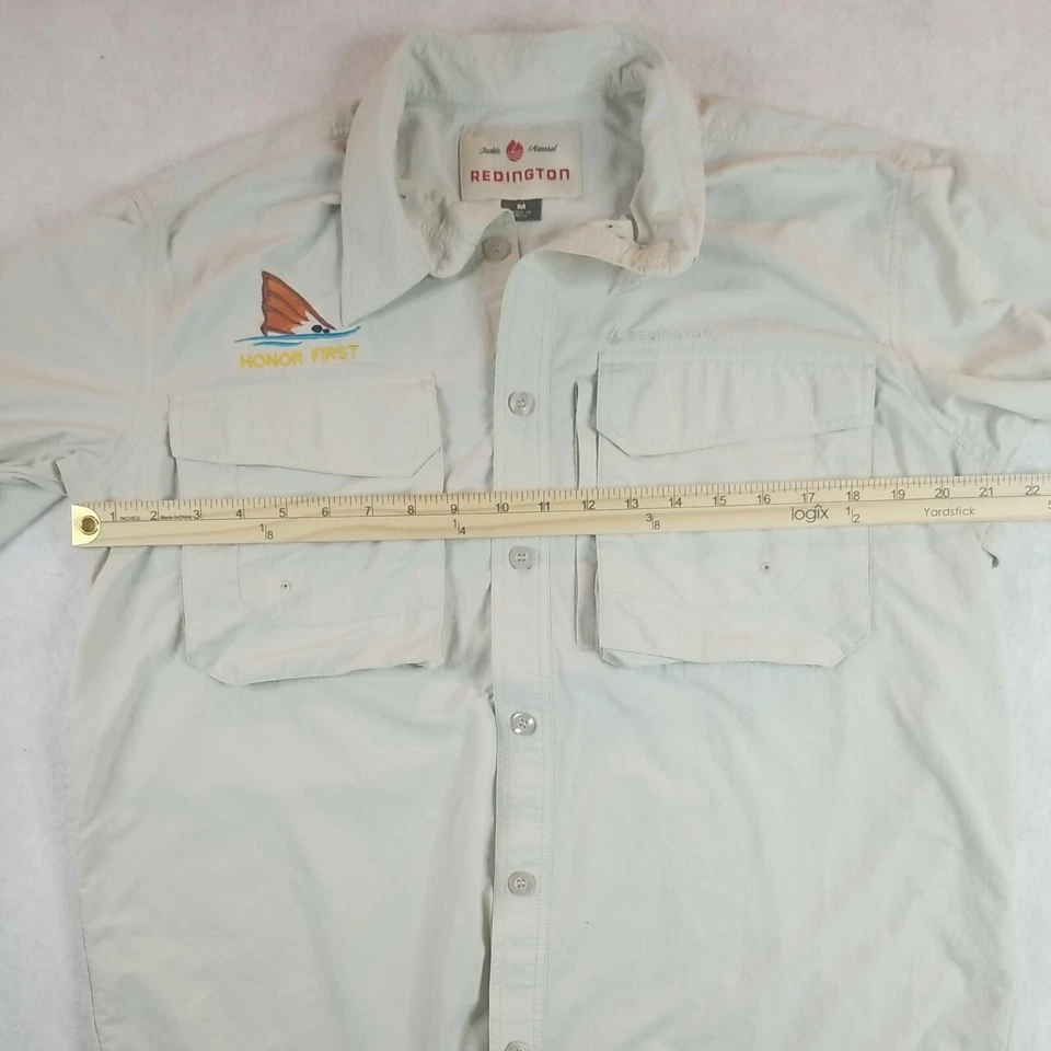 Camisa de manga corta Redington para hombre con ventilación media beige Honor First de nailon Foto 4 de 4