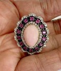 HSN Colleen Lopez Sterling Silver Pink Opal, Rhodolite & White Topaz Ring Size 7 — photo 5