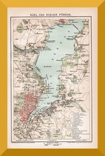 Kiel und Kieler Föhrde +historischer Plan von 1895+ Ellerbeck, Friedrichsort