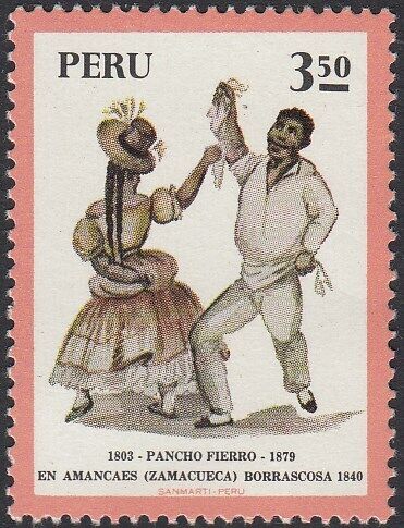 Perú 594 1973 En Zamacueca borrascosa Pancho Fierro MH - Imagen 1 de 1