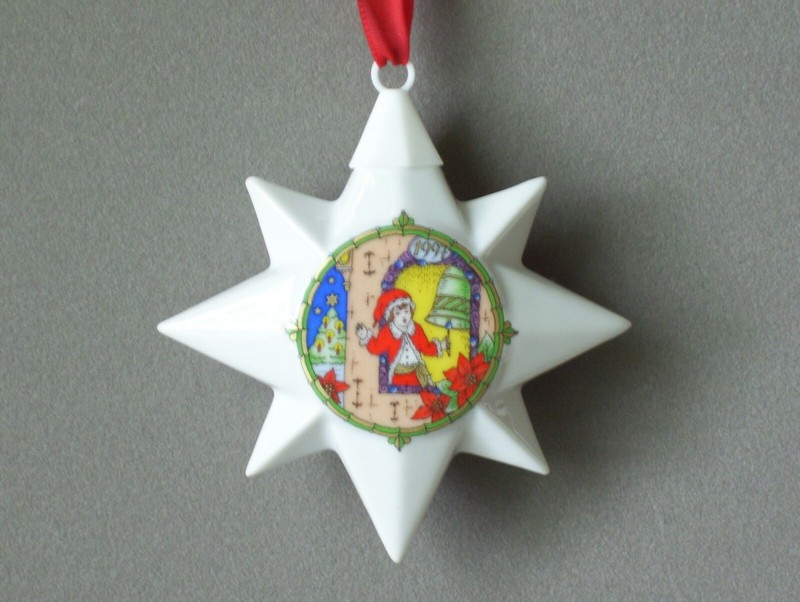 Hutschenreuther Germany Star 1997  ChristmasOrnament "Santa Tolling the Bells"  
