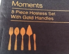 Moments 5 Piece Hostess Set Gold Flatware 