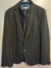 Bugatti Full Zip Blazer Coat Jacket 44R Preowned Hybrid Tollegno Wool Italy B3