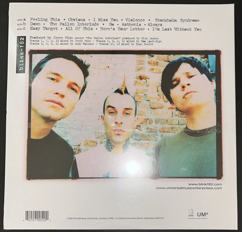 BLINK 182 VINYL 2LP 180 GRAM LOGO ETCHED EXPLICIT SEALED MINT - Image 2 of 2