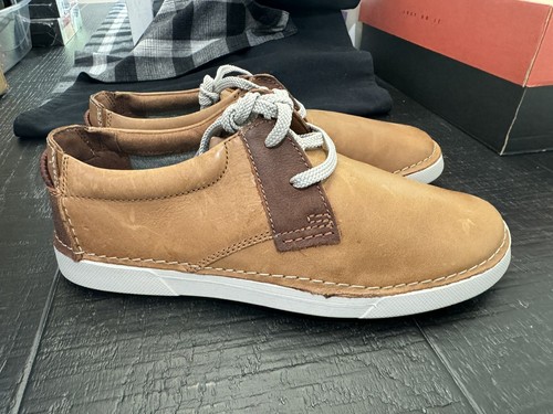 Clarks Herren Gereld niedrig braun Leder Freizeit Turnschuhe Schuhe