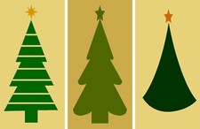 REUSABLE STENCIL 3 pc Set 9333 6"x12" CHRISTMAS TREE MYLAR SIGN STENCILS