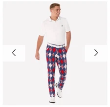 Royal& Awesome Trew Brit golf Union Jack men’ pants 32x30