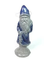 Vintage 1994 Rowe Pottery Works Salt Glazed Santa Claus 3.75" Figurine