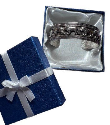 Neu! Bali Sterlingsilber 3D Löwe Armreif Armband 7''L, 36 g exotischer Safari-Stil